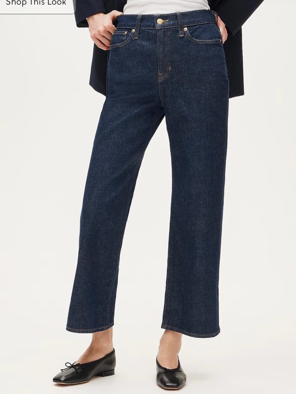 J. Crew Dark Blue Wide-Leg Jeans